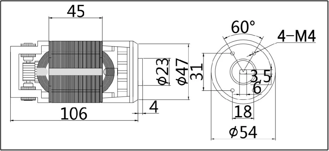 54mm 30W 12000rpm 220V OEM Customized Curtain Puncher Juicer Toy AC Series Shredder Single Phase Universal Motor