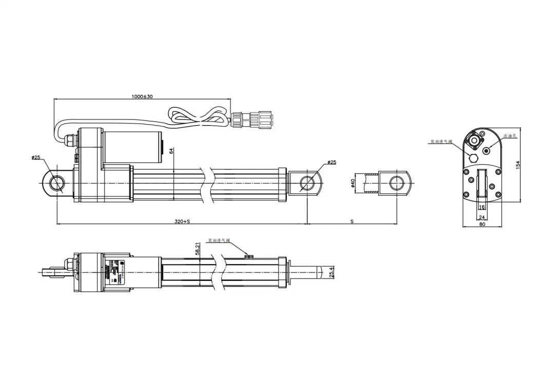 High Speed 900mm Stroke Synchronous Tubular Sunlight 24V Motor Electric 12V Linear Actuator for Solar Tracker