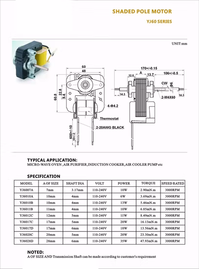 Motor de ventilador eléctrico de CA multiuso, 110V220V, para ventilador de cocina/aplicación doméstica/invernadero/cortinas de aire/ventilador de refrigeración de máquina